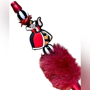 New fuzzy ballpoint pen queen of hearts